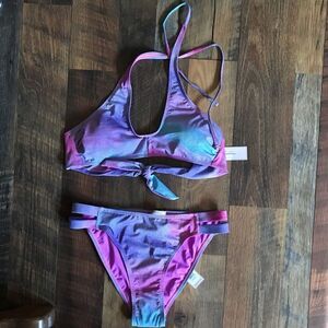 BCBG 2-PC pink purple Bikini Bathing Suit Sz Small New w/tags